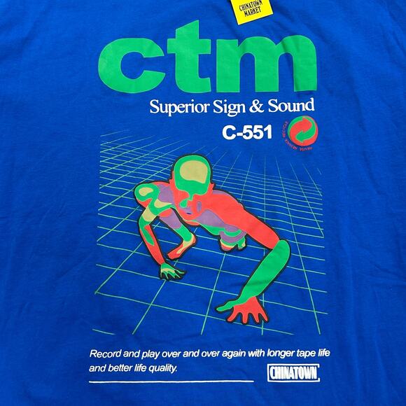 Chinatown Market Superior Sign & Sound Blue Tee T Shirt Size XL B4 - Picture 2 of 4